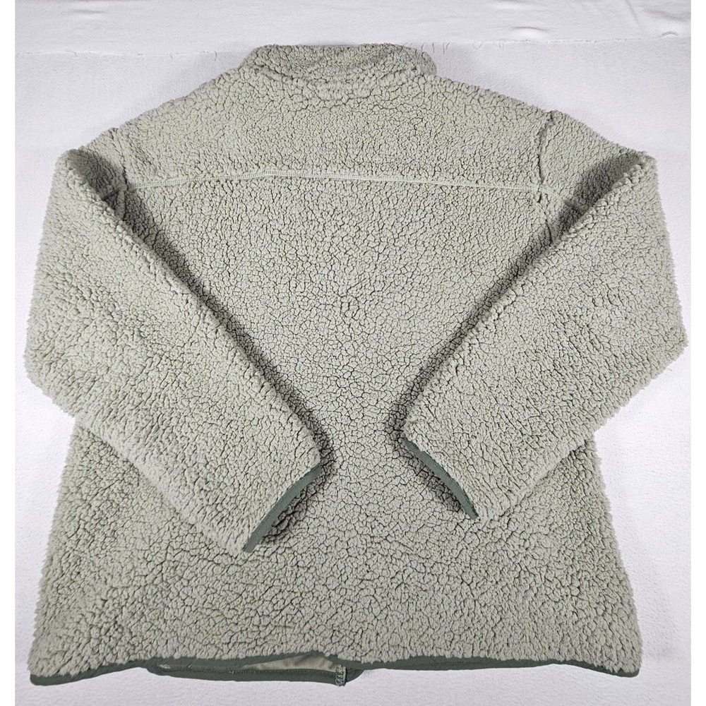 32 Degrees Heat Mens Sherpa Fleece Jacket Sage Green Snap Front Large 1370 - Picture 7 of 8